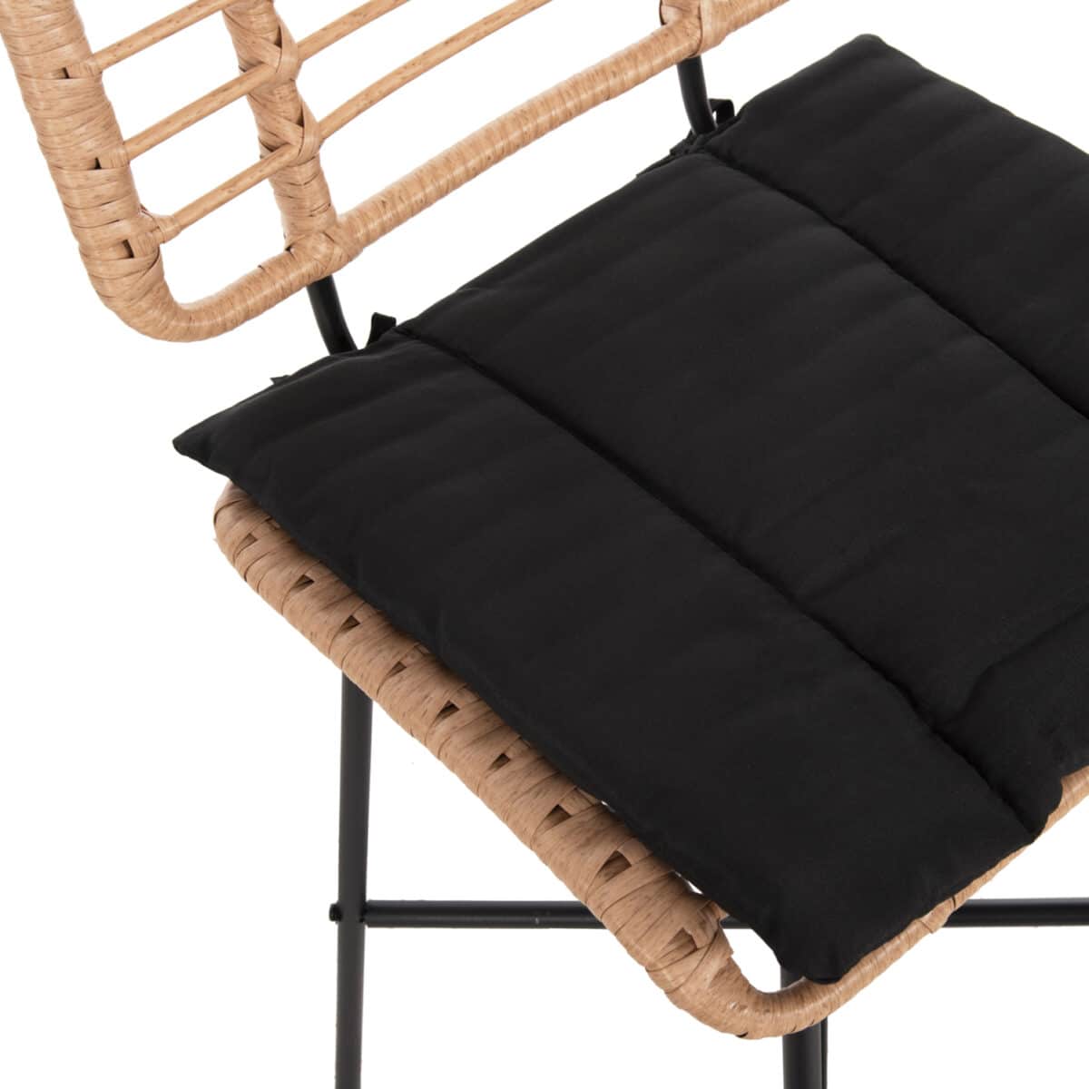 ΣΚΑΜΠΟ ΜΠΑΡ ΜΕΣ.ΥΨΟΥΣ ALLEGRA HM5709.11 ΜΕΤΑΛΛΟ&ΜΑΞΙΛΑΡΙ ΜΑΥΡΟ-WICKER ΜΠΕΖ 46x46x99Υεκ - Image 8