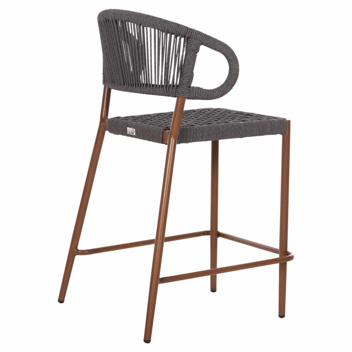 ΣΚΑΜΠΟ ΜΠΑΡ ΜΕΣ.ΥΨΟΥΣ EULO HM6087.01 ΑΛΟΥΜΙΝΙΟ ΚΑΡΥΔΙ-ΣΥΝΘ.RATTAN ΓΚΡΙ 60x60x99Υεκ. - Image 5