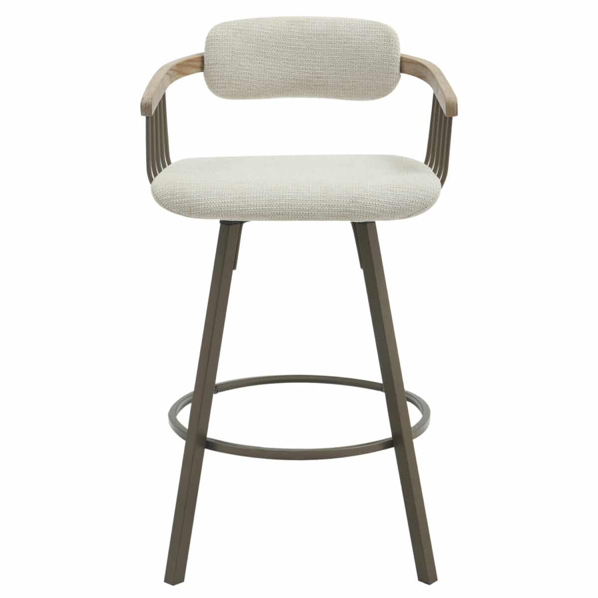 ΣΚΑΜΠΟ ΜΠΑΡ ΠΕΡΙΣΤΡΕΦ. LANG HM9990.01 ΜΕΤ.ΠΟΔΙΑ ΧΑΛΚΙΝΑ-ΕΚΡΟΥ ΥΦΑΣΜΑ 51,5x48,5x89,5Υ - Image 3