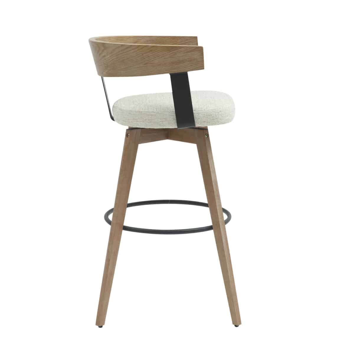 ΣΚΑΜΠΟ ΜΠΑΡ ΠΕΡΙΣΤΡΕΦΟΜΕΝΟ LANI HM9988.01 ΠΟΔΙΑ ΟΞΙΑΣ-ΕΚΡΟΥ ΥΦΑΣΜΑ 55x55x97Υεκ. - Image 4