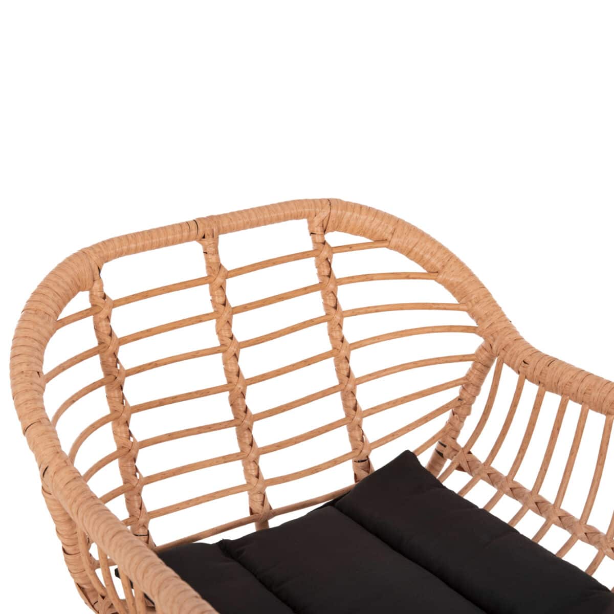 ΣΚΑΜΠΟ ΜΠΑΡ ΨΗΛΟ ALLEGRA HM5640.11 ΜΠΕΖ P.E. RATTAN-ΜΑΥΡΟ ΜΕΤΑΛΛΟ 54x55x108Υεκ. - Image 7