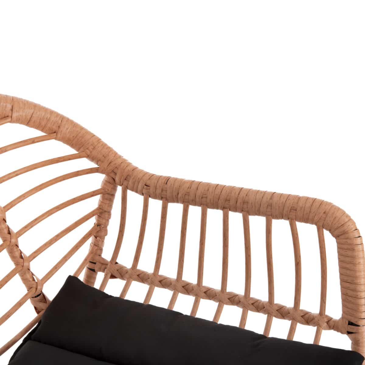 ΣΚΑΜΠΟ ΜΠΑΡ ΨΗΛΟ ALLEGRA HM5640.11 ΜΠΕΖ P.E. RATTAN-ΜΑΥΡΟ ΜΕΤΑΛΛΟ 54x55x108Υεκ. - Image 9