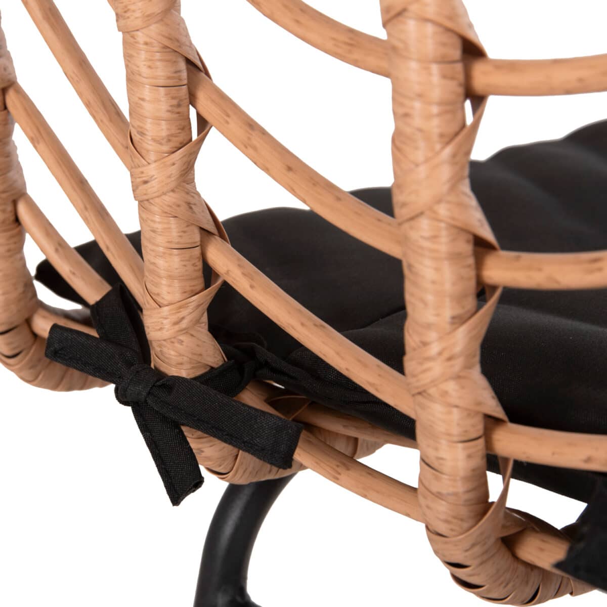 ΣΚΑΜΠΟ ΜΠΑΡ ΨΗΛΟ GERALD HM5706.11 ΜΕΤΑΛΛΟ&ΜΑΞΙΛΑΡΙ ΜΑΥΡΟ-WICKER ΜΠΕΖ 49x50x101Υεκ. - Image 9