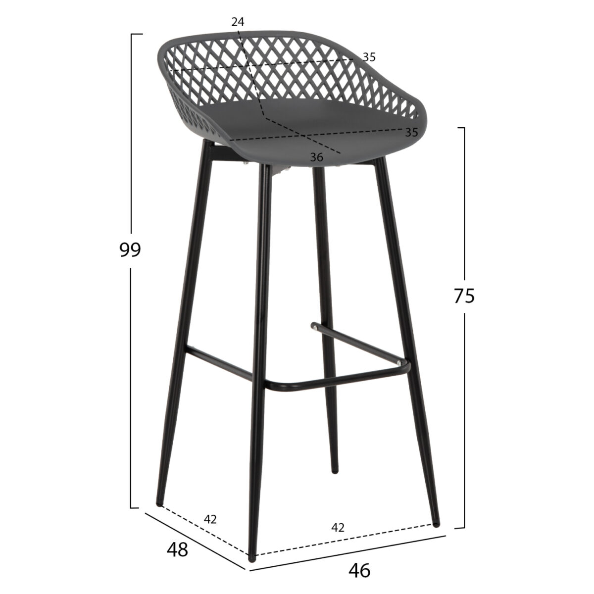 ΣΚΑΜΠΟ ΠΟΛΥΠΡΟΠΥΛΕΝΙΟΥ AVAYA ΓΚΡΙ ΜΕ ΜΕΤΑΛΛΙΚΑ ΠΟΔΙΑ ΜΑΥΡΑ HM8686.20 46x48x99Υ εκ. - Image 2
