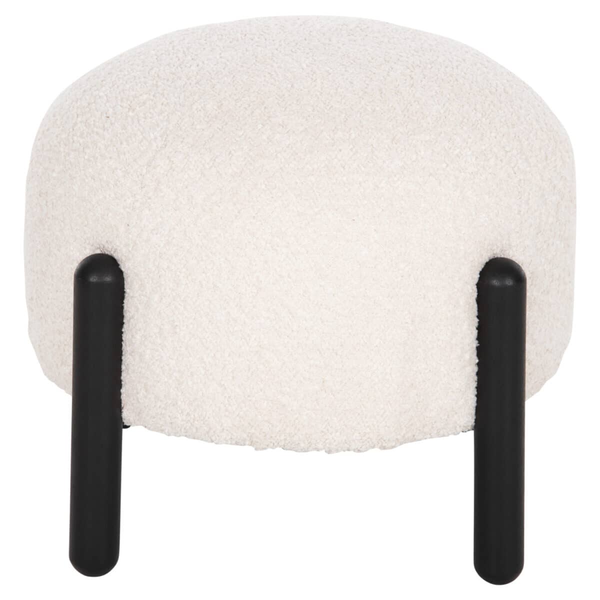 ΣΚΑΜΠΟ EWAN ΣΤΡΟΓΓΥΛΟ HM9596.06 ΕΚΡΟΥ ΜΠΟΥΚΛΕ ΥΦΑΣΜΑ-ΜΑΥΡΑ ΜΕΤΑΛΛΙΚΑ ΠΟΔΙΑ Φ45x36Υεκ. - Image 3