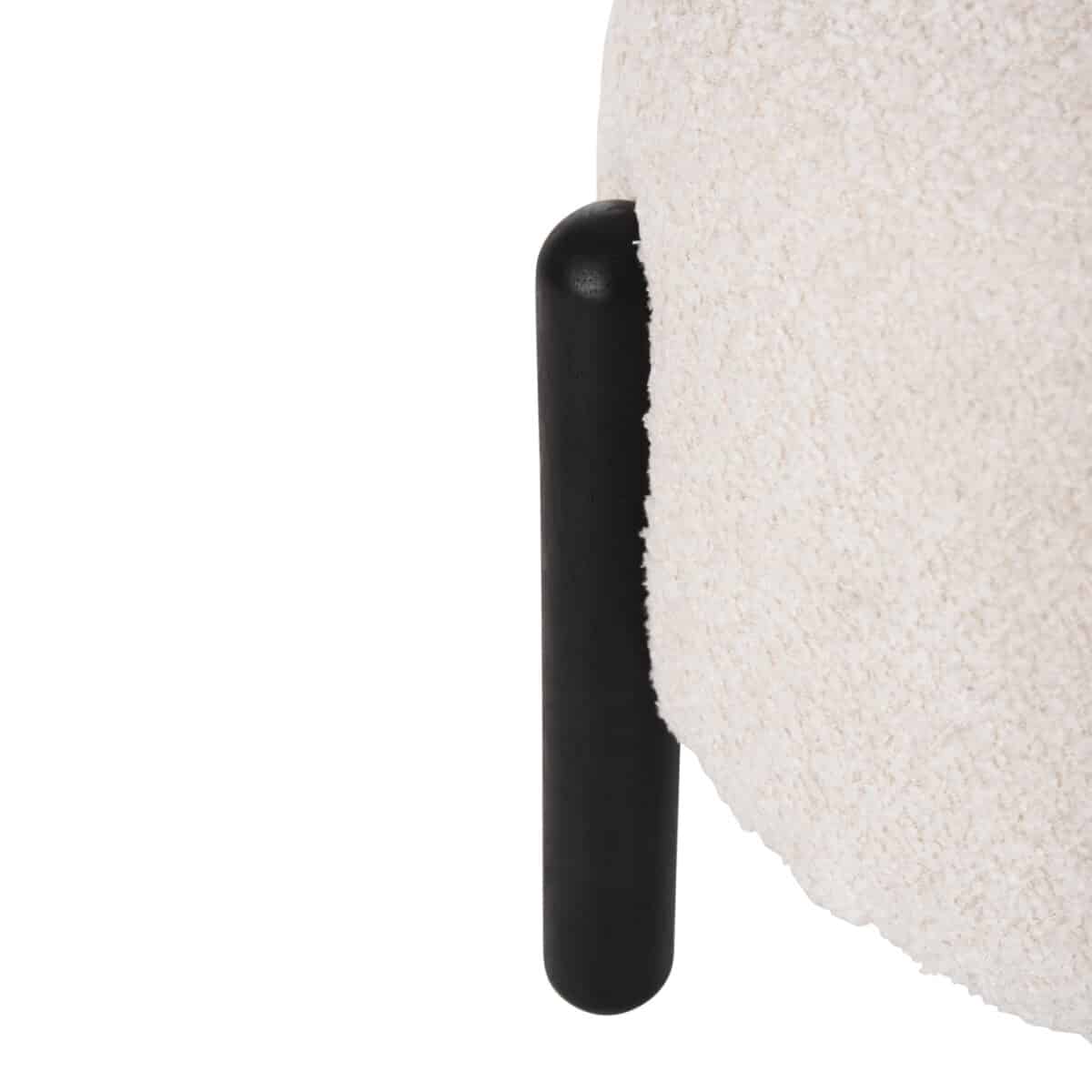 ΣΚΑΜΠΟ EWAN ΣΤΡΟΓΓΥΛΟ HM9596.06 ΕΚΡΟΥ ΜΠΟΥΚΛΕ ΥΦΑΣΜΑ-ΜΑΥΡΑ ΜΕΤΑΛΛΙΚΑ ΠΟΔΙΑ Φ45x36Υεκ. - Image 5