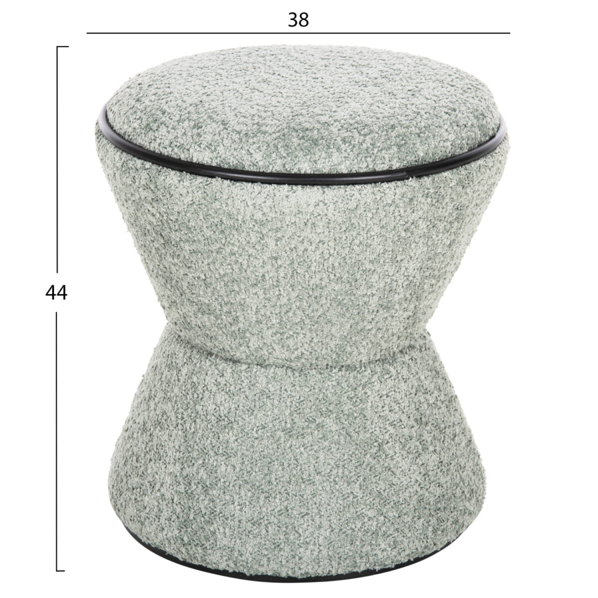 ΣΚΑΜΠΟ ΣΤΡΟΓΓΥΛΟ LINNER HM9604.05 ΜΠΟΥΚΛΕ ΥΦΑΣΜΑ ΦΥΣΤΙΚΙ-ΜΑΥΡΗ ΛΕΠΤΟΜΕΡΕΙΑ Φ38x44 εκ. - Image 2