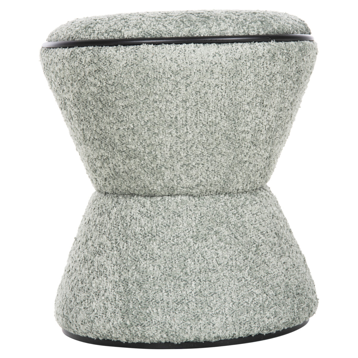 ΣΚΑΜΠΟ ΣΤΡΟΓΓΥΛΟ LINNER HM9604.05 ΜΠΟΥΚΛΕ ΥΦΑΣΜΑ ΦΥΣΤΙΚΙ-ΜΑΥΡΗ ΛΕΠΤΟΜΕΡΕΙΑ Φ38x44 εκ. - Image 3