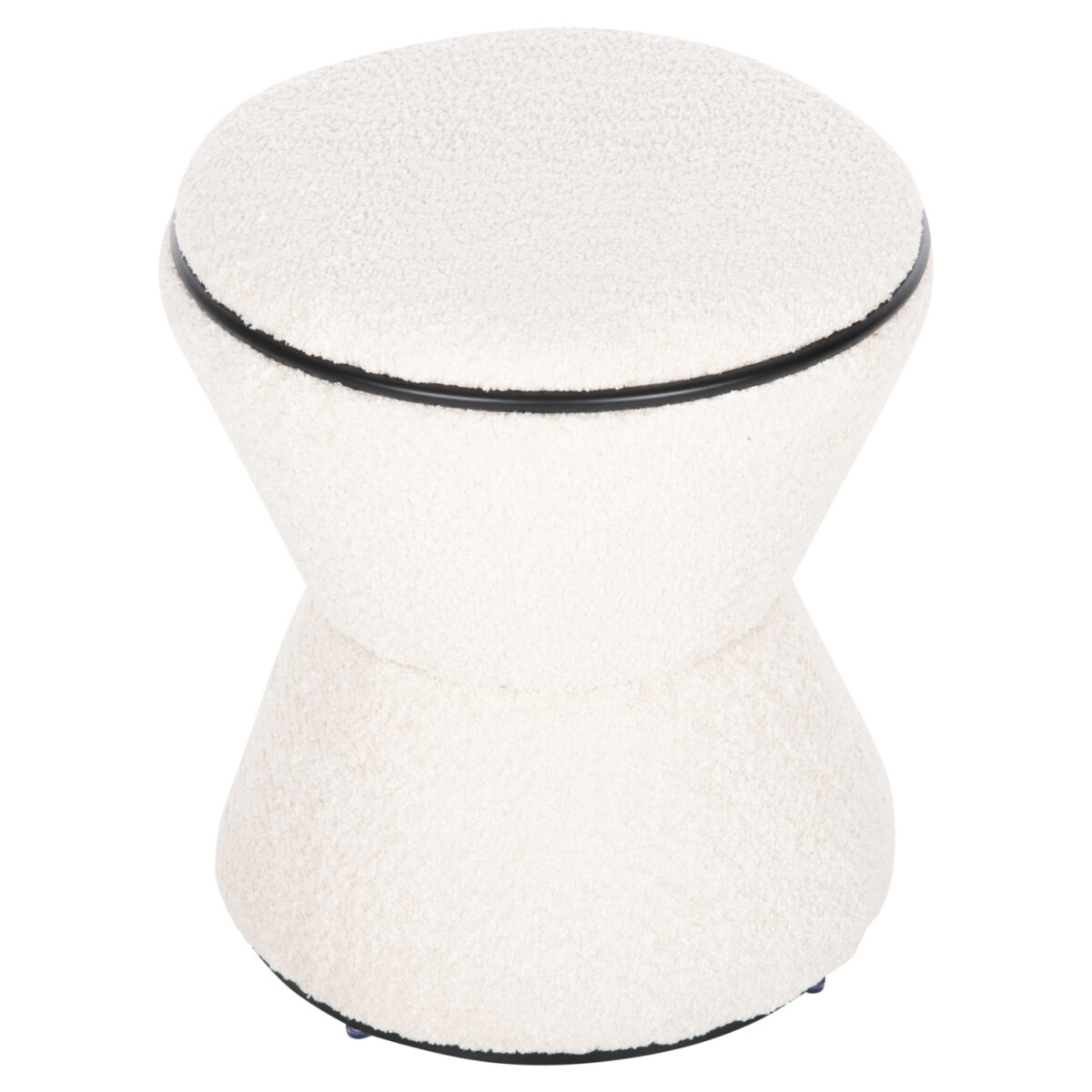 ΣΚΑΜΠΟ ΣΤΡΟΓΓΥΛΟ LINNER HM9604.06 ΜΠΟΥΚΛΕ ΥΦΑΣΜΑ ΕΚΡΟΥ-ΜΑΥΡΗ ΛΕΠΤΟΜΕΡΕΙΑ Φ38x44 εκ. - Image 4