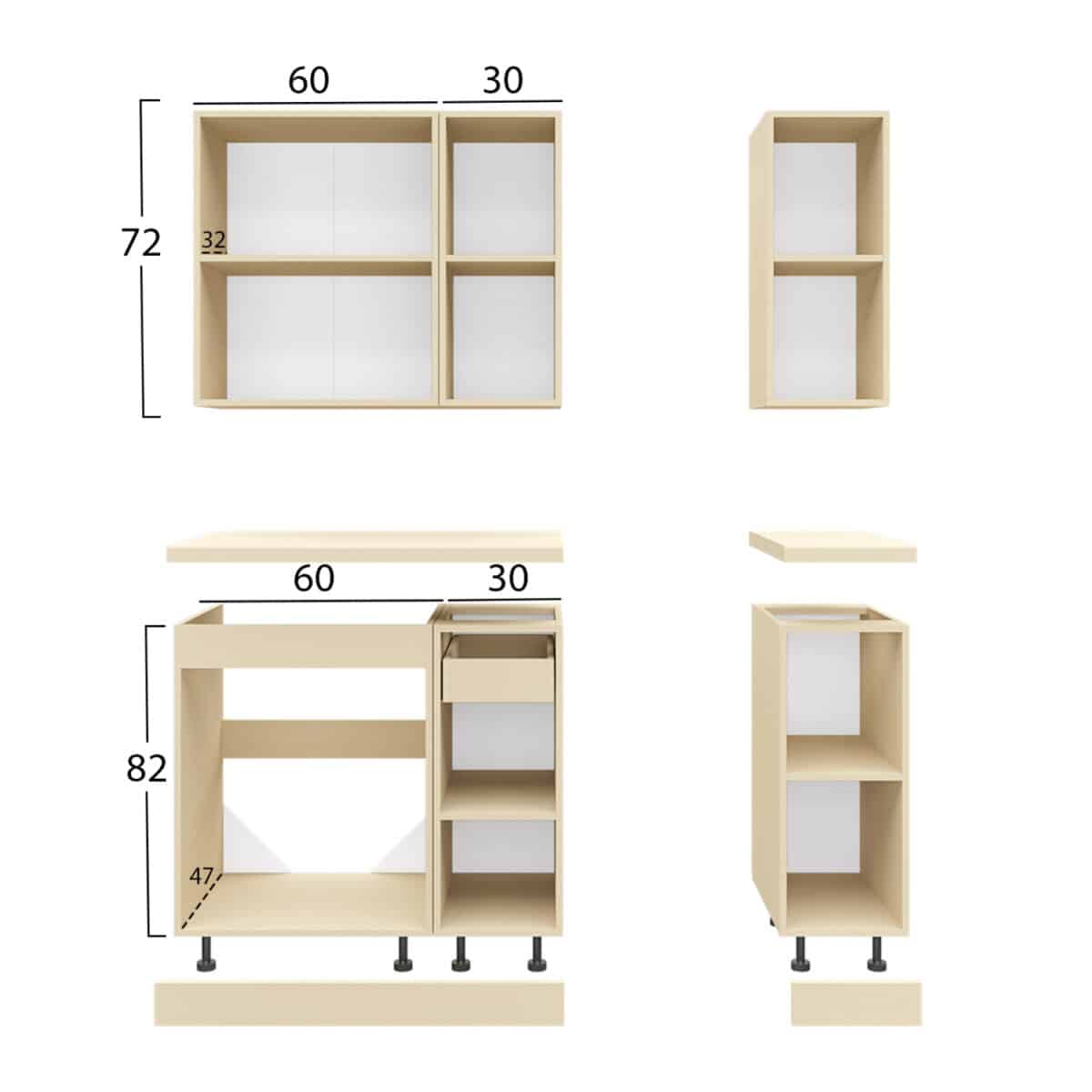 ΣΥΝΘΕΣΗ ΚΟΥΖΙΝΑΣ ΑΠΟ ΜΕΛΑΜΙΝΗ SONAMA ΠΑΓΚΟΣ ΒΑΚΕΛΙΤΗ 120x47x84,8Υεκ.HM2465.01 - Image 2