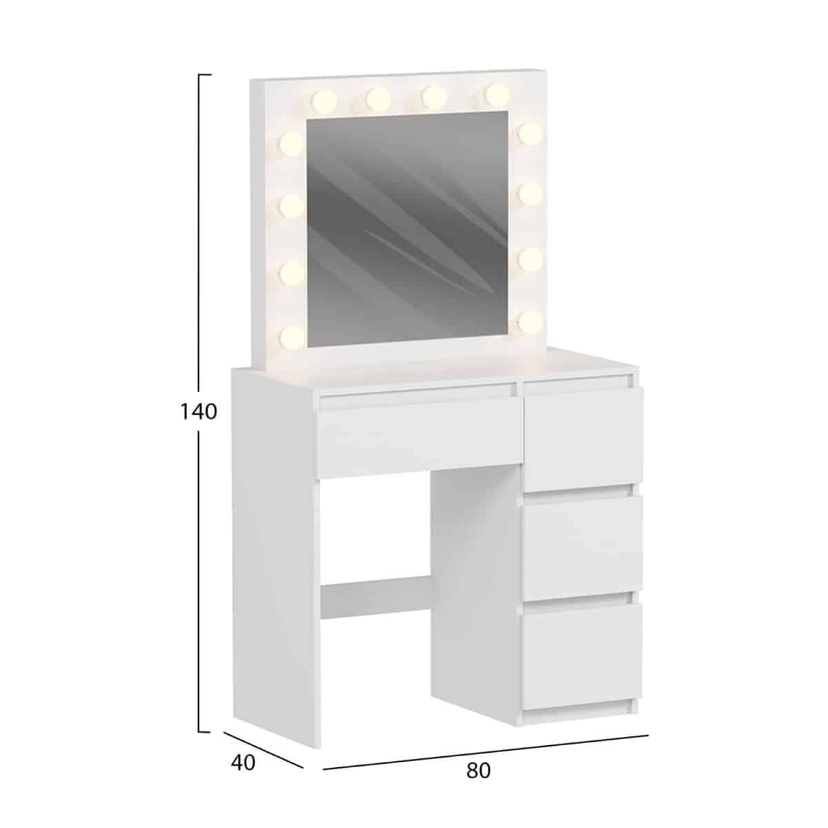 ΤΟΥΑΛΕΤΑ ΜΕ ΦΩΤΙΣΜΟ LED & ΣΥΡΤΑΡΙΑ KEITLIN HM2499.03 ΜΕΛΑΜΙΝΗ ΣΕ ΛΕΥΚΟ 80x40x140Υεκ. - Image 3