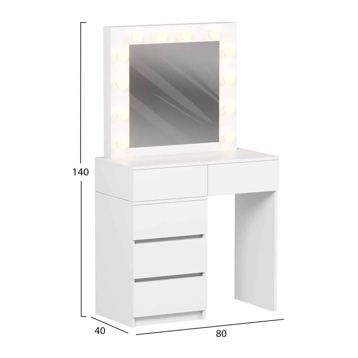 ΤΟΥΑΛΕΤΑ ΜΕ ΦΩΤΙΣΜΟ LED & ΣΥΡΤΑΡΙΑ BEYON HM2500.03 ΜΕΛΑΜΙΝΗ ΣΕ ΛΕΥΚΟ 80x40x140Υεκ. - Image 3