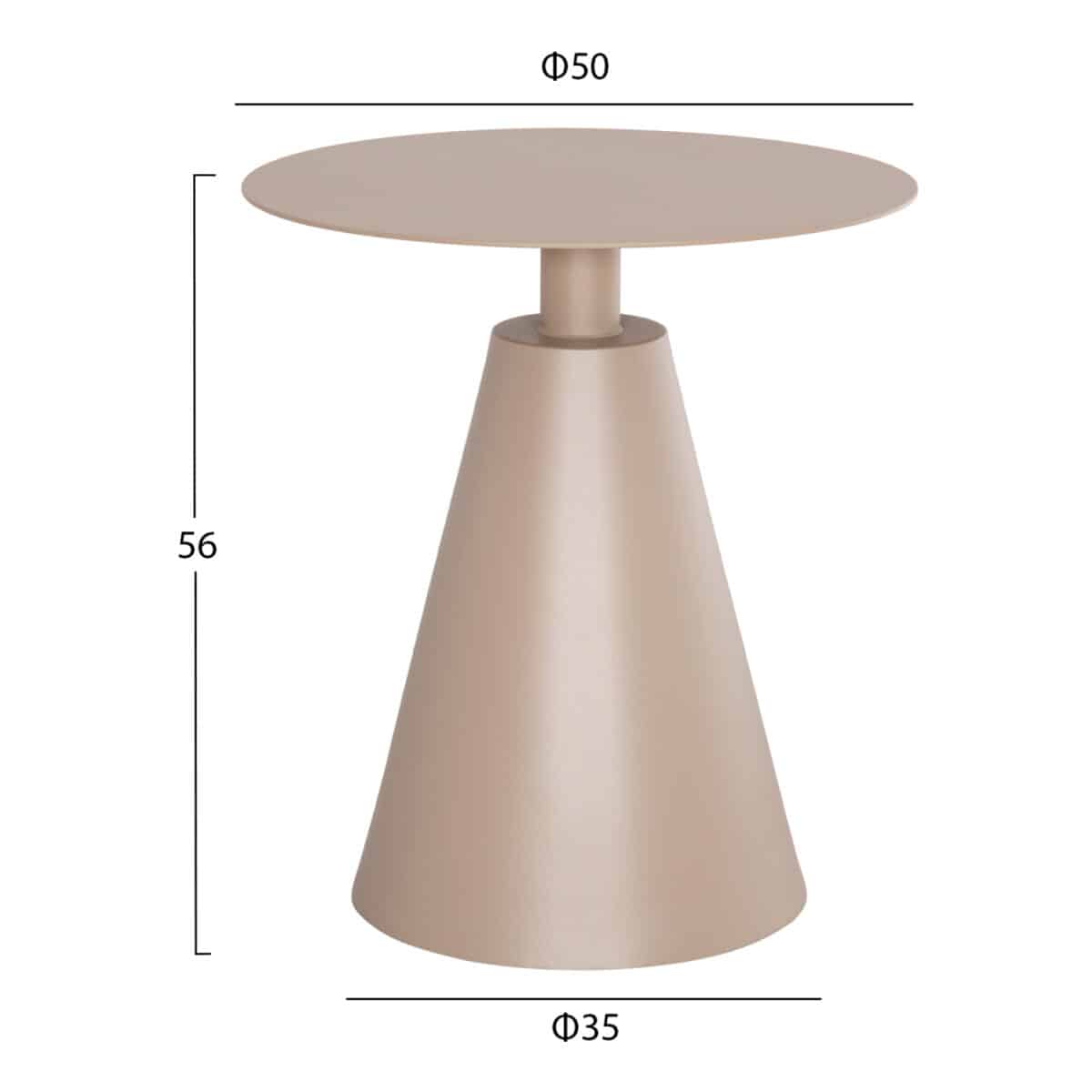 ΤΡΑΠΕΖΑΚΙ ΒΟΗΘ. ΣΤΡΟΓΓΥΛΟ ΕΞ.ΧΩΡΟΥ SERA HM6270.03 ΚΑΠΟΥΤΣΙΝΟ ΑΛΟΥΜΙΝΙΟ Φ50x56Υεκ. - Image 2