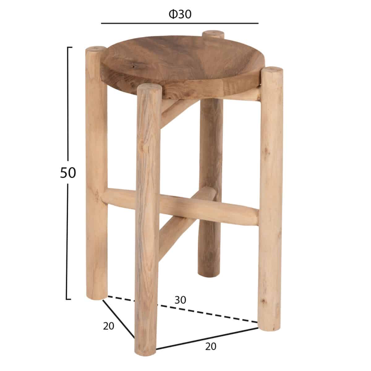 trapezaki-boithitiko-fb97900-xylo-teak-s-1 ΤΡΑΠΕΖΑΚΙ ΒΟΗΘΗΤΙΚΟ HOVER HM7900 ΞΥΛΟ ΤΕΑΚ ΣΕ ΦΥΣΙΚΟ ΧΡΩΜΑ Φ30x50Υεκ. - Image 2