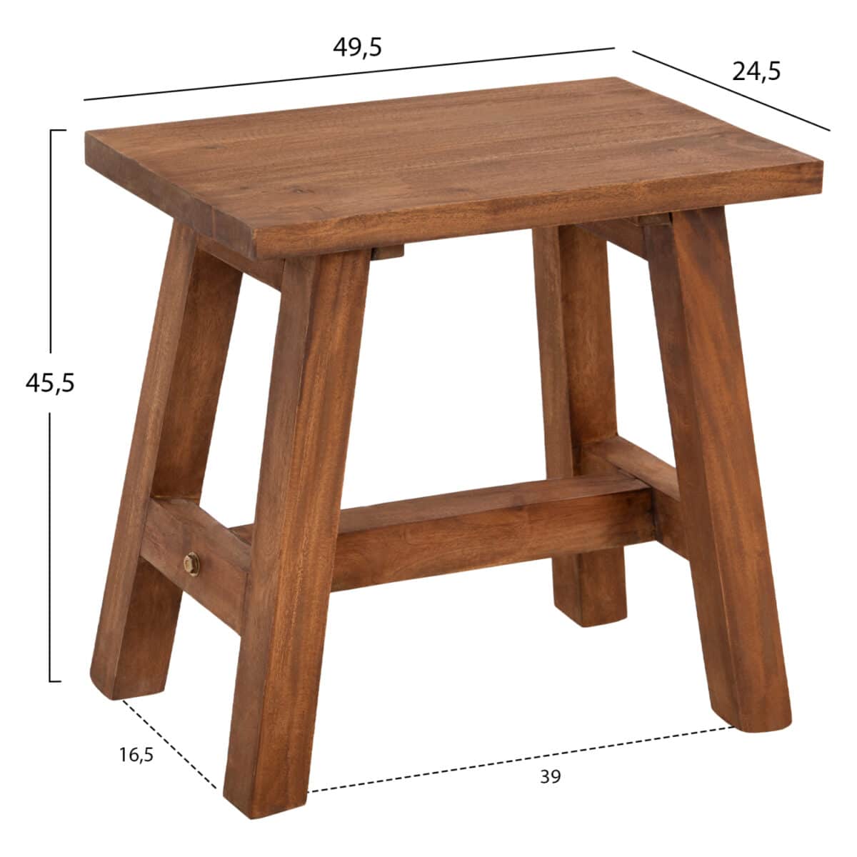 ΤΡΑΠΕΖΑΚΙ ΒΟΗΘΗΤΙΚΟ RANCH HM7902 ΑΠΟ ΞΥΛΟ ΜΑΟΝΙ ΣΕ ΦΥΣΙΚΟ ΧΡΩΜΑ 49,5x24,5x45,5Y εκ. - Image 2