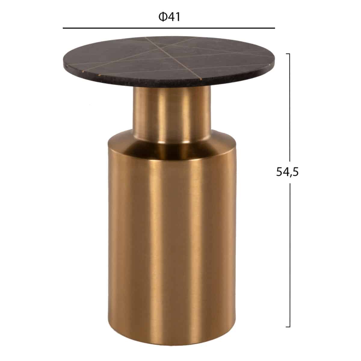 trapezaki-boithitiko-fb99675-metallo-chr-1 ΤΡΑΠΕΖΑΚΙ ΒΟΗΘΗΤΙΚΟ CLAYDEE HM9675 ΜΕΤΑΛΛΟ ΧΡΥΣΟ-ΜΑΥΡΟ ΜΑΡΜΑΡΟ ΤΟΠ Φ41x54,5Υεκ. - Image 2