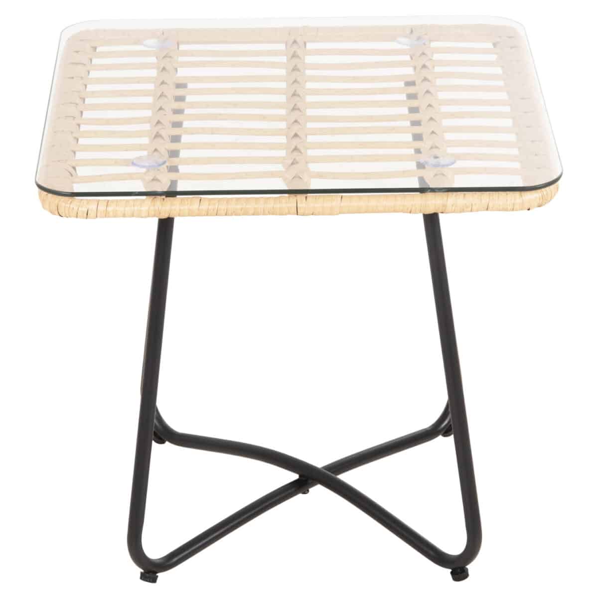 ΤΡΑΠΕΖΑΚΙ GERRY HM5717.11 ΜΕ WICKER ΜΠΕΖ-ΜΑΥΡΟ ΜΕΤΑΛ.ΣΚΕΛΕΤΟ 50x50x47,5Υεκ. - Image 3