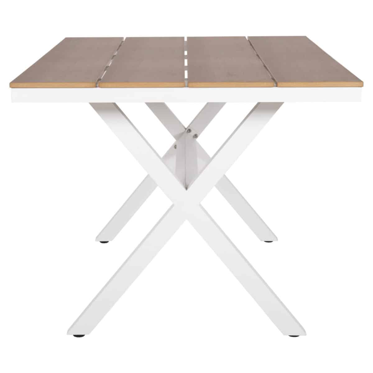 ΤΡΑΠΕΖΙ ΑΛΟΥΜΙΝΙΟΥ ΟΡΘΟΓΩΝΙΟ TAWNEE HM6037.02 ΛΕΥΚΟ-POLYWOOD ΦΥΣΙΚΟ 150x89,5x73Υεκ - Image 5