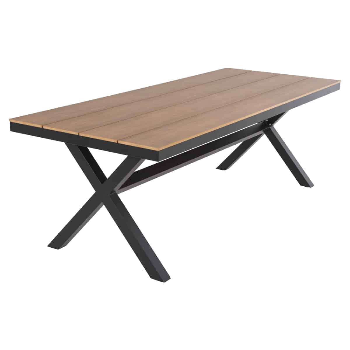 ΤΡΑΠΕΖΙ ΑΛΟΥΜΙΝΙΟΥ ΟΡΘΟΓΩΝΙΟ TAWNEE HM6039.01 ΑΝΘΡΑΚΙ-POLYWOOD ΦΥΣΙΚΟ 219,5x89,5x73Υ - Image 4