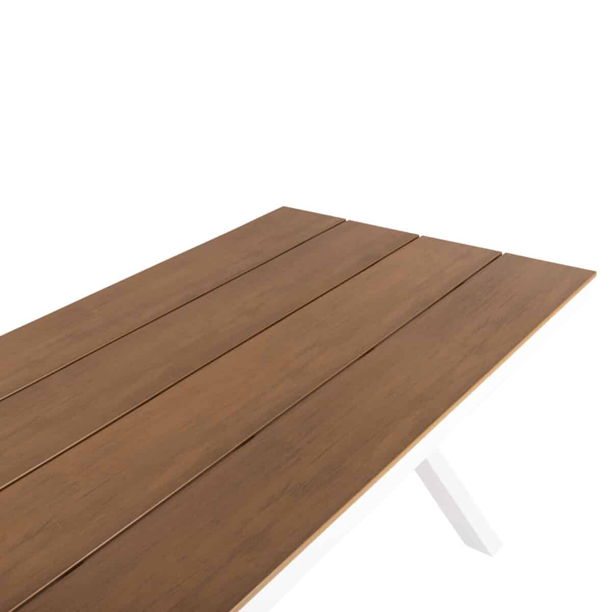 ΤΡΑΠΕΖΙ ΑΛΟΥΜΙΝΙΟΥ ΟΡΘΟΓΩΝΙΟ TAWNEE HM6039.02 ΛΕΥΚΟ-POLYWOOD ΦΥΣΙΚΟ 219,5x89,5x73Υ - Image 4