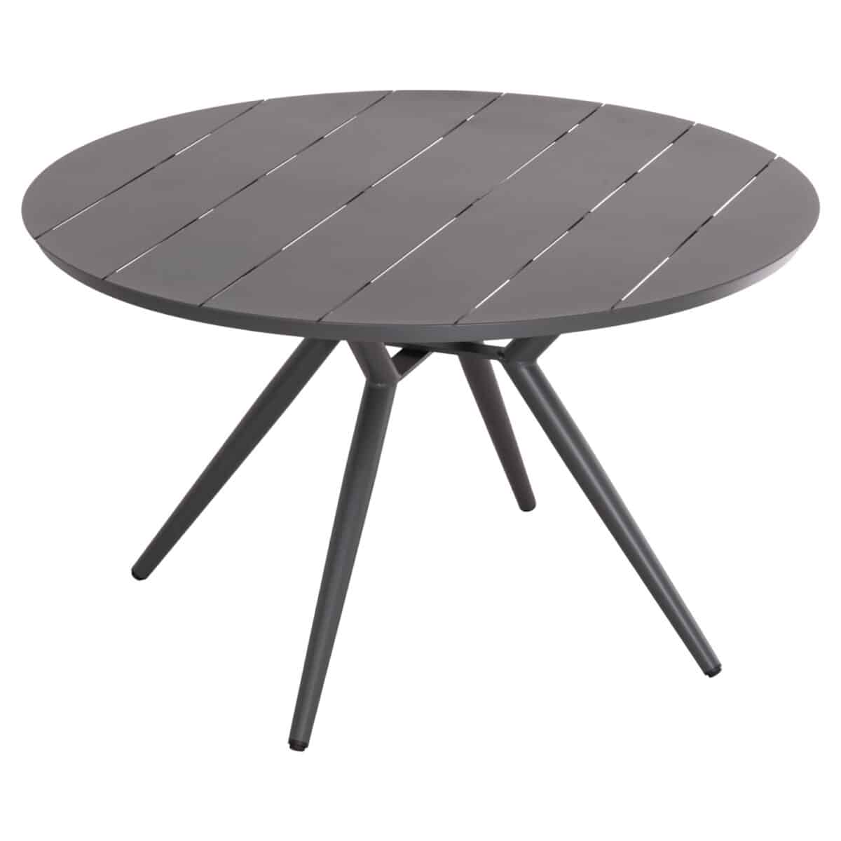 ΤΡΑΠΕΖΙ ΑΛΟΥΜΙΝΙΟΥ ΣΤΡΟΓΓΥΛΟ HIGER HM6290.01 ΓΚΡΙ Φ126x74Υεκ. - Image 4