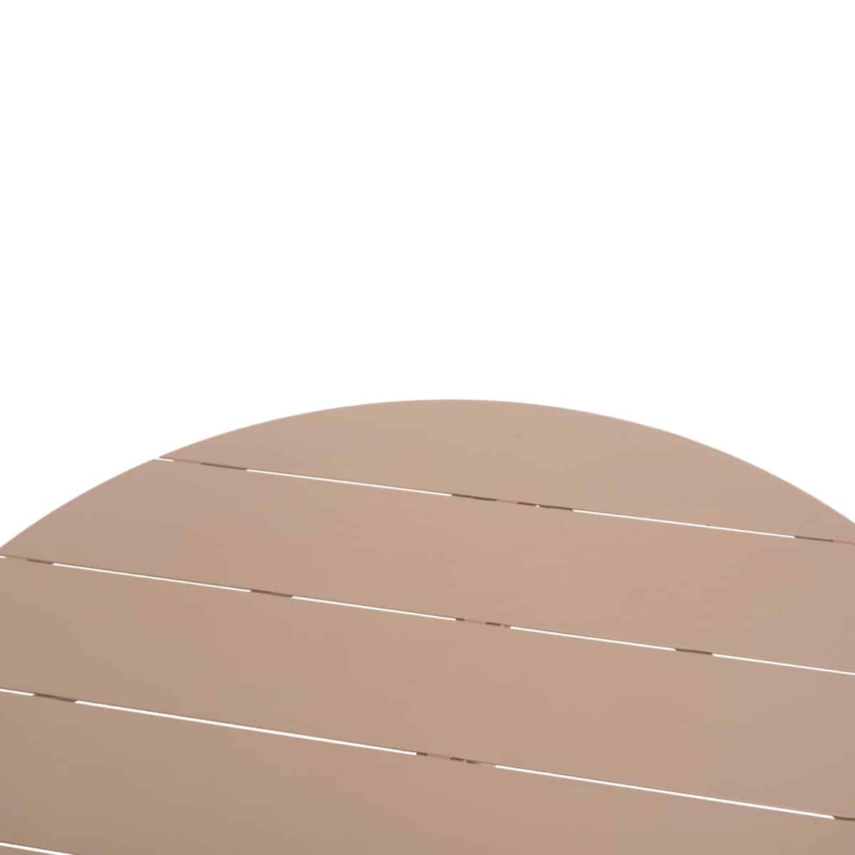 ΤΡΑΠΕΖΙ ΑΛΟΥΜΙΝΙΟΥ ΣΤΡΟΓΓΥΛΟ HIGER HM6290.04 ΚΑΠΟΥΤΣΙΝΟ Φ126x74Υεκ. - Image 5