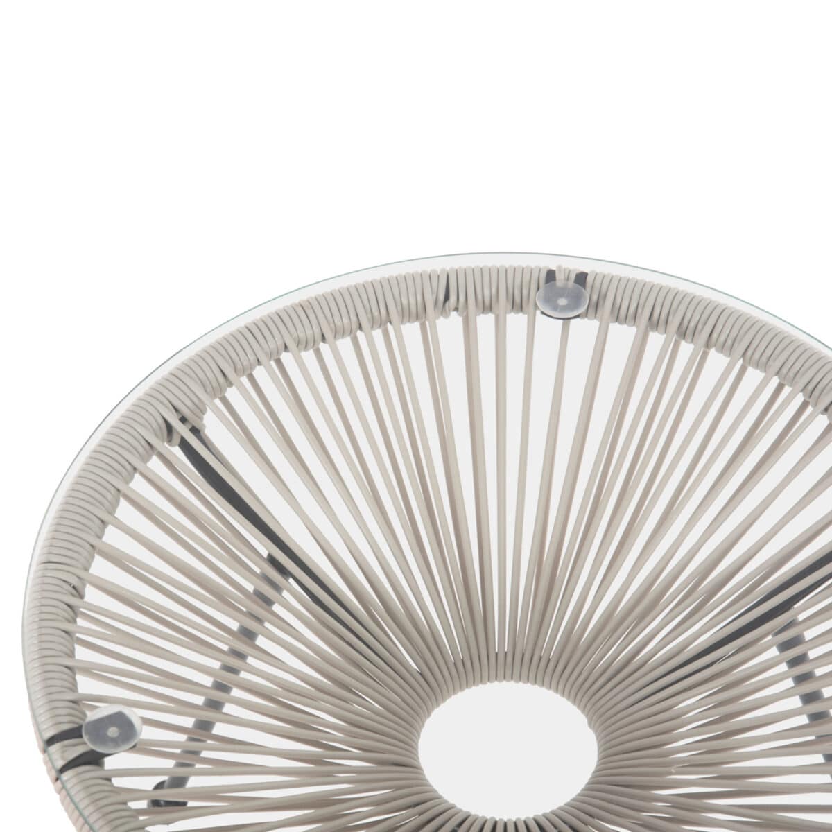 ΤΡΑΠΕΖΙ ΒΟΗΘΗΤΙΚΟ ALLEGRA HM5874.03 ΜΕΤΑΛΛΟ ΜΑΥΡΟ-ΣΥΝΘ. RATTAN ΜΠΕΖ Φ47x45Yεκ. - Image 4