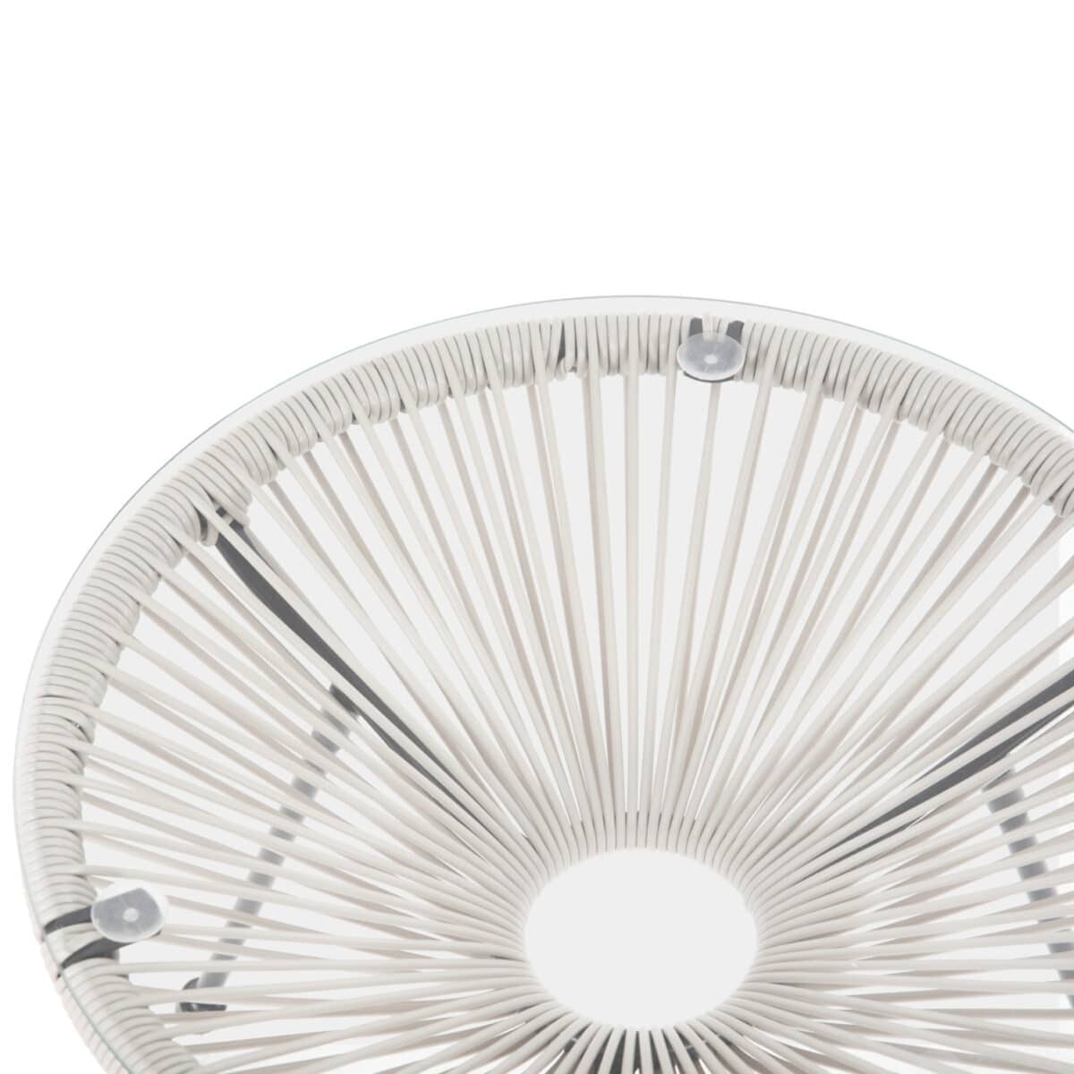 ΤΡΑΠΕΖΙ ΒΟΗΘΗΤΙΚΟ ALLEGRA HM5874.12 ΜΕΤΑΛΛΟ ΜΑΥΡΟ-ΣΥΝΘ. RATTAN ΛΕΥΚΟ Φ47x45Yεκ. - Image 4