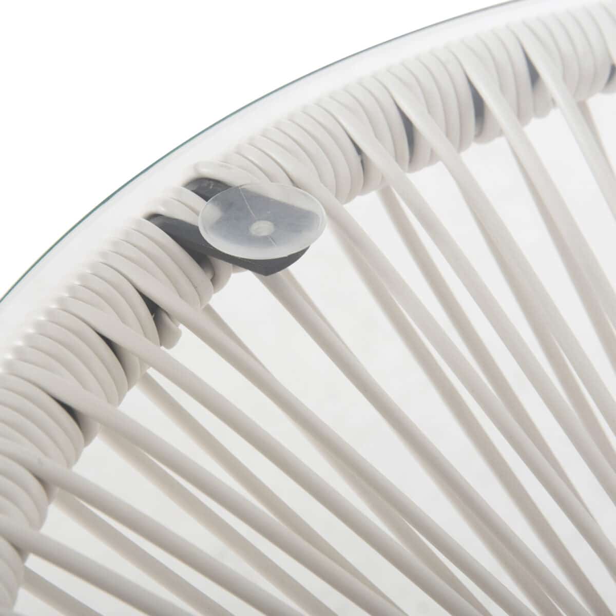 ΤΡΑΠΕΖΙ ΒΟΗΘΗΤΙΚΟ ALLEGRA HM5874.12 ΜΕΤΑΛΛΟ ΜΑΥΡΟ-ΣΥΝΘ. RATTAN ΛΕΥΚΟ Φ47x45Yεκ. - Image 6