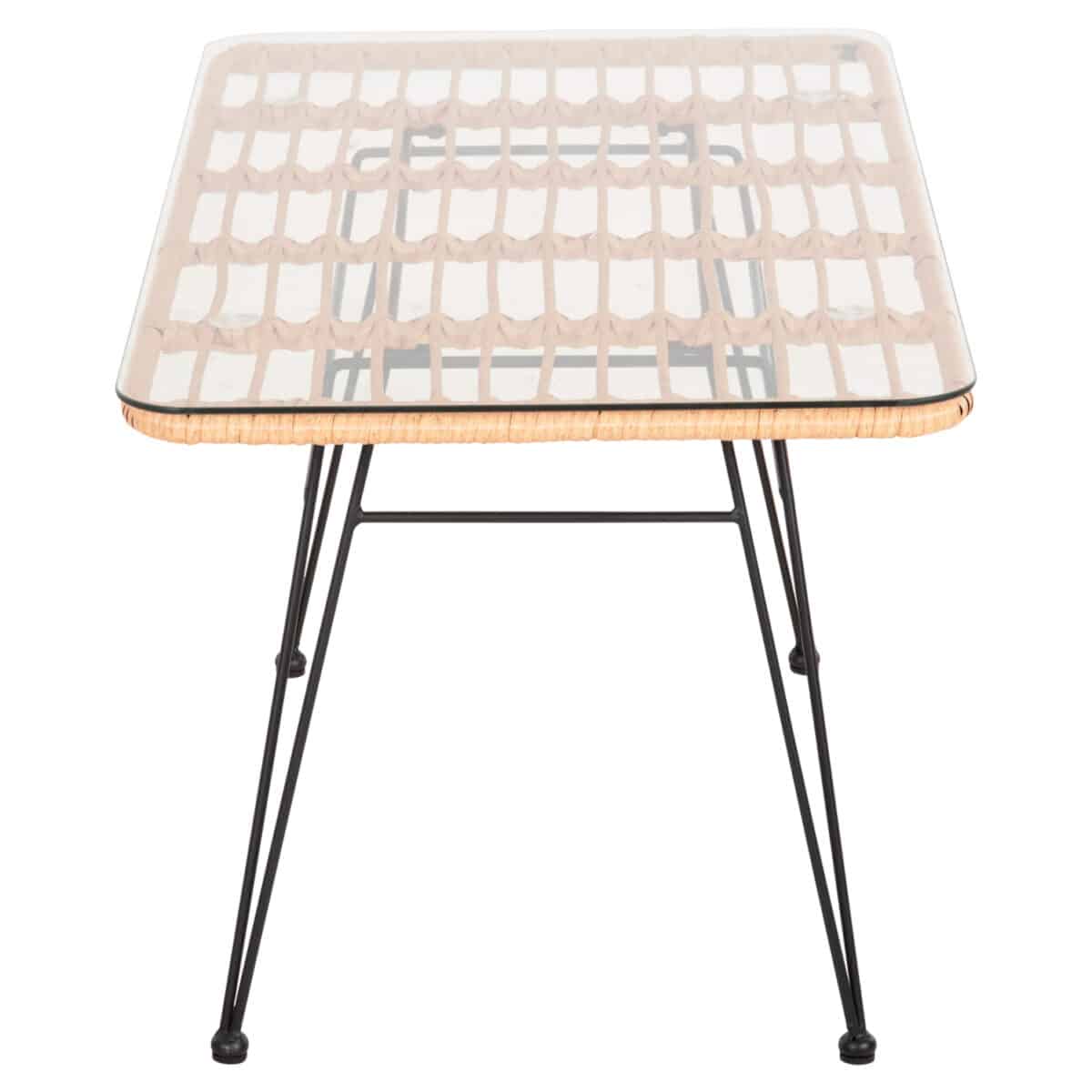 ΤΡΑΠΕΖΙ ΕΞ.ΧΩΡΟΥ ΧΑΜΗΛΟ ALLEGRA HM6076 ΜΑΥΡΟ ΜΕΤΑΛΛΟ-ΜΠΕΖ WICKER 95X55X51.5Yεκ. - Image 4