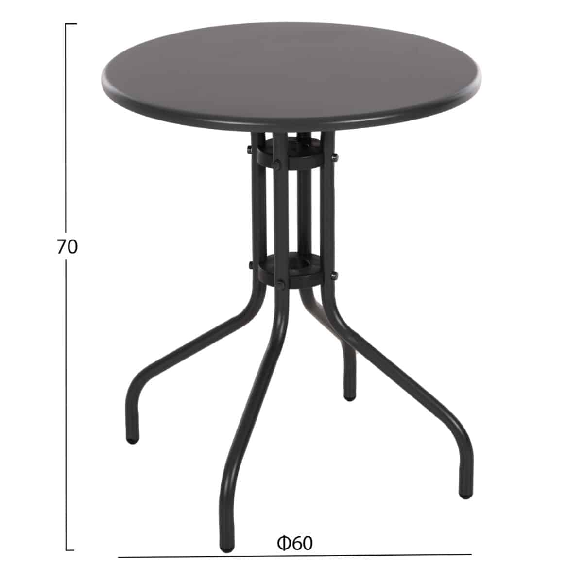 ΤΡΑΠΕΖΙ ΕΞ.ΧΩΡΟΥ ΣΤΡΟΓΓΥΛΟ LINO HM5973.01 ΜΕΤΑΛΛΙΚΟ ΓΚΡΙ Φ60x70Υεκ. - Image 2