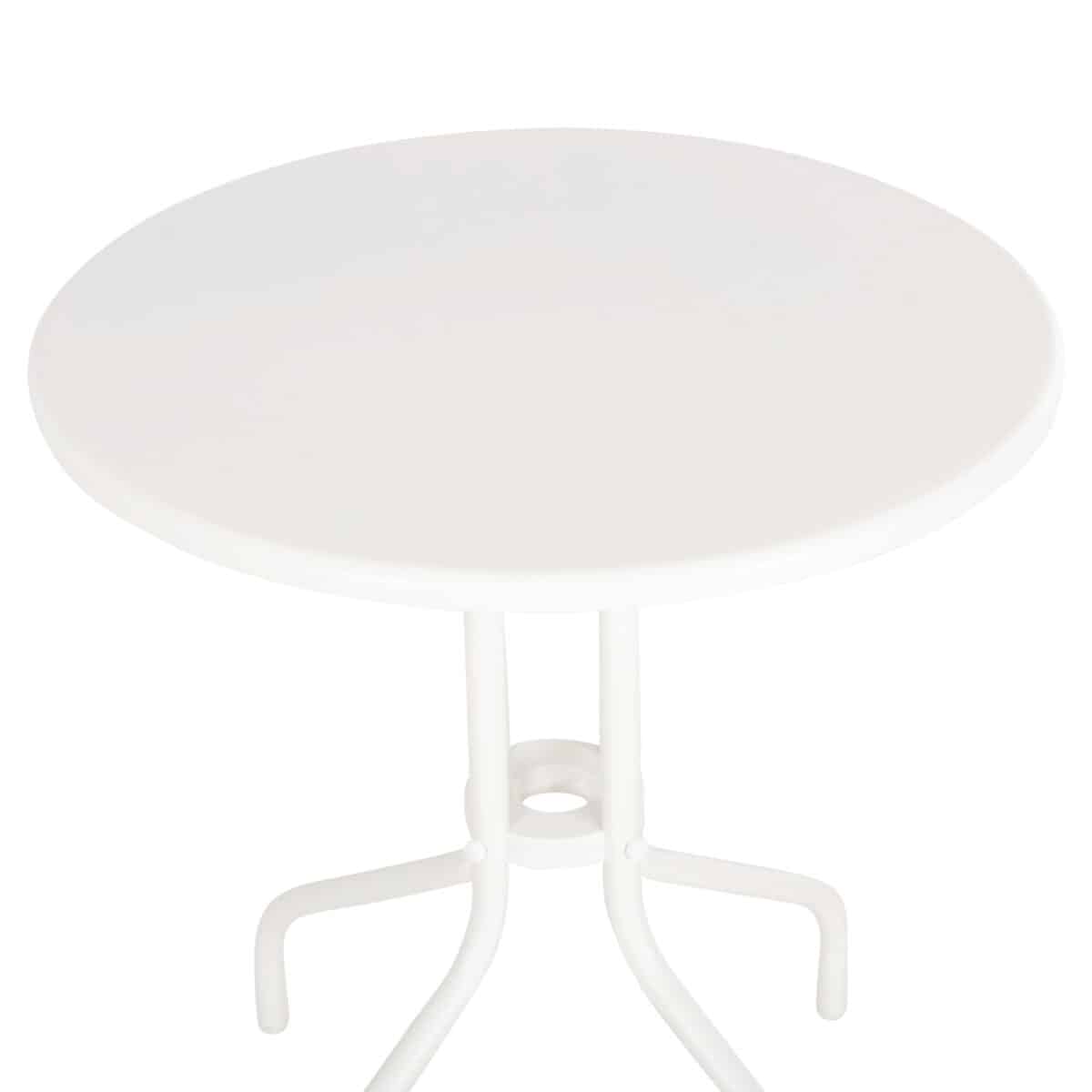 ΤΡΑΠΕΖΙ ΕΞ.ΧΩΡΟΥ ΣΤΡΟΓΓΥΛΟ LINO HM5973.02 ΜΕΤΑΛΛΙΚΟ ΛΕΥΚΟ Φ60x70Υεκ. - Image 4