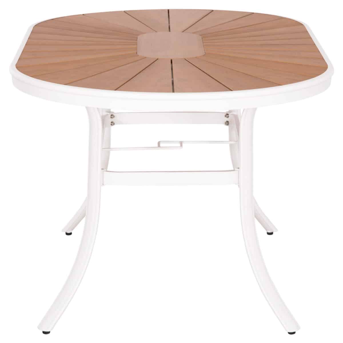 ΤΡΑΠΕΖΙ ΕΞΩΤ.ΧΩΡΟΥ TELAMO HM6288.02 ΑΛΟΥΜΙΝΙΟ ΛΕΥΚΟ & POLYWOOD 160X90Χ73.5Υεκ. - Image 4