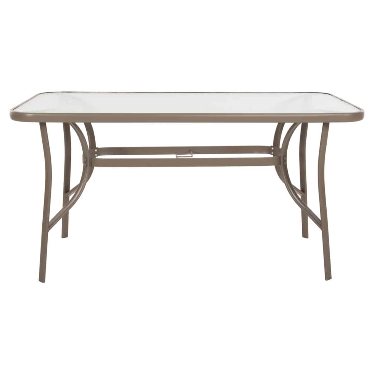 ΤΡΑΠΕΖΙ BRUNO HM5106.04 ΣΑΜΠΑΝΙ ΜΕΤΑΛΛΙΚΟ ΜΕ ΓΥΑΛΙΝΗ ΕΠΙΦΑΝΕΙΑ 140Χ80Χ71Υεκ - Image 3