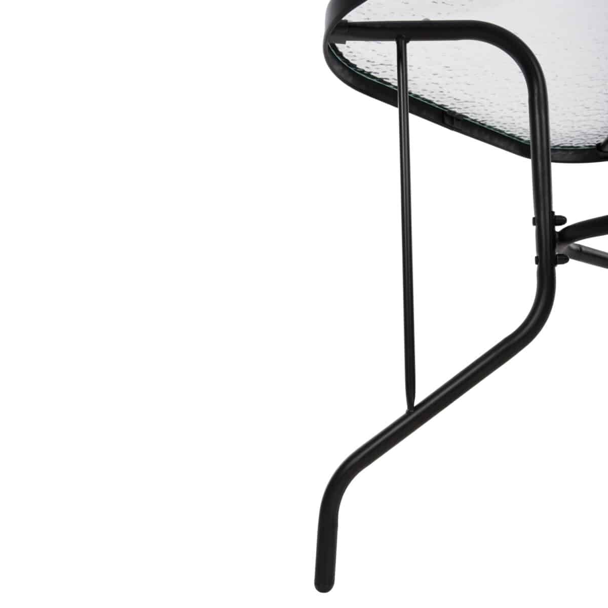 ΤΡΑΠΕΖΙ ADAM HM5679.03 ΜΕΤΑΛΛΙΚΟ ΜΑΥΡΟ ΜΕ ΓΥΑΛΙΝΗ ΕΠΙΦΑΝΕΙΑ 120Χ70Χ70Υεκ. - Image 8