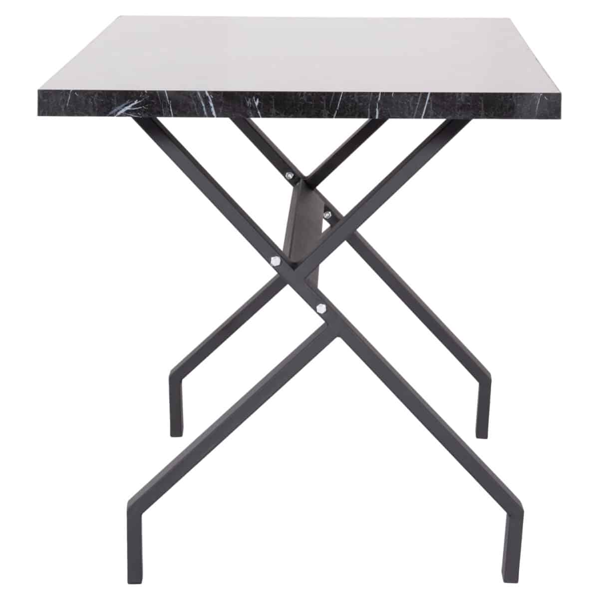 trapezi-koyzinas-fb91822102-melamini-may-3 ΤΡΑΠΕΖΙ ΚΟΥΖΙΝΑΣ LANA HM18221.02 ΜΕΛΑΜΙΝΗ ΜΑΥΡΟ ΜΑΡΜΑΡΟ-ΜΑΥΡΑ ΜΕΤΑΛ.ΠΟΔΙΑ 140x70x72.5Υεκ - Image 4