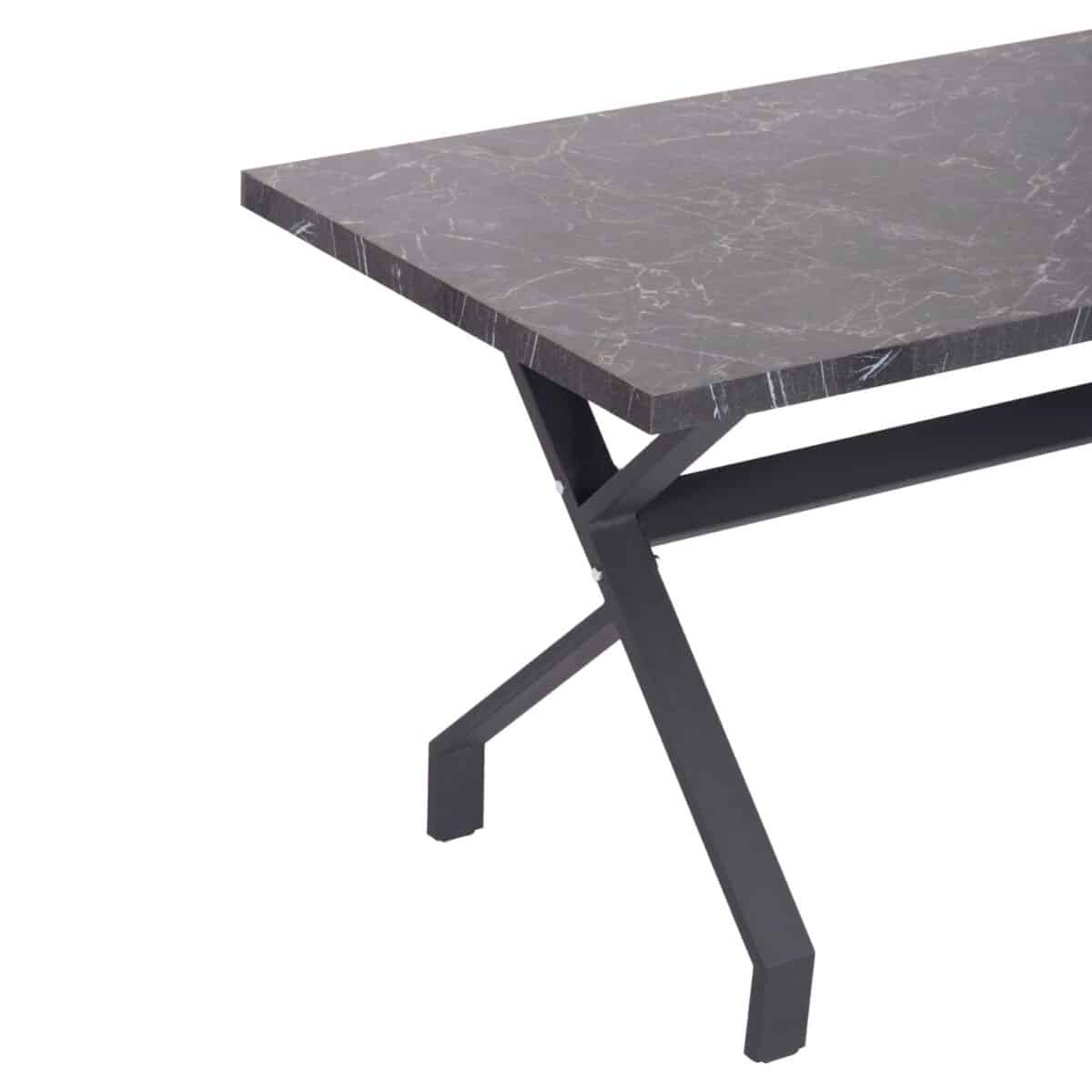 trapezi-koyzinas-fb91822102-melamini-may-4 ΤΡΑΠΕΖΙ ΚΟΥΖΙΝΑΣ LANA HM18221.02 ΜΕΛΑΜΙΝΗ ΜΑΥΡΟ ΜΑΡΜΑΡΟ-ΜΑΥΡΑ ΜΕΤΑΛ.ΠΟΔΙΑ 140x70x72.5Υεκ - Image 5