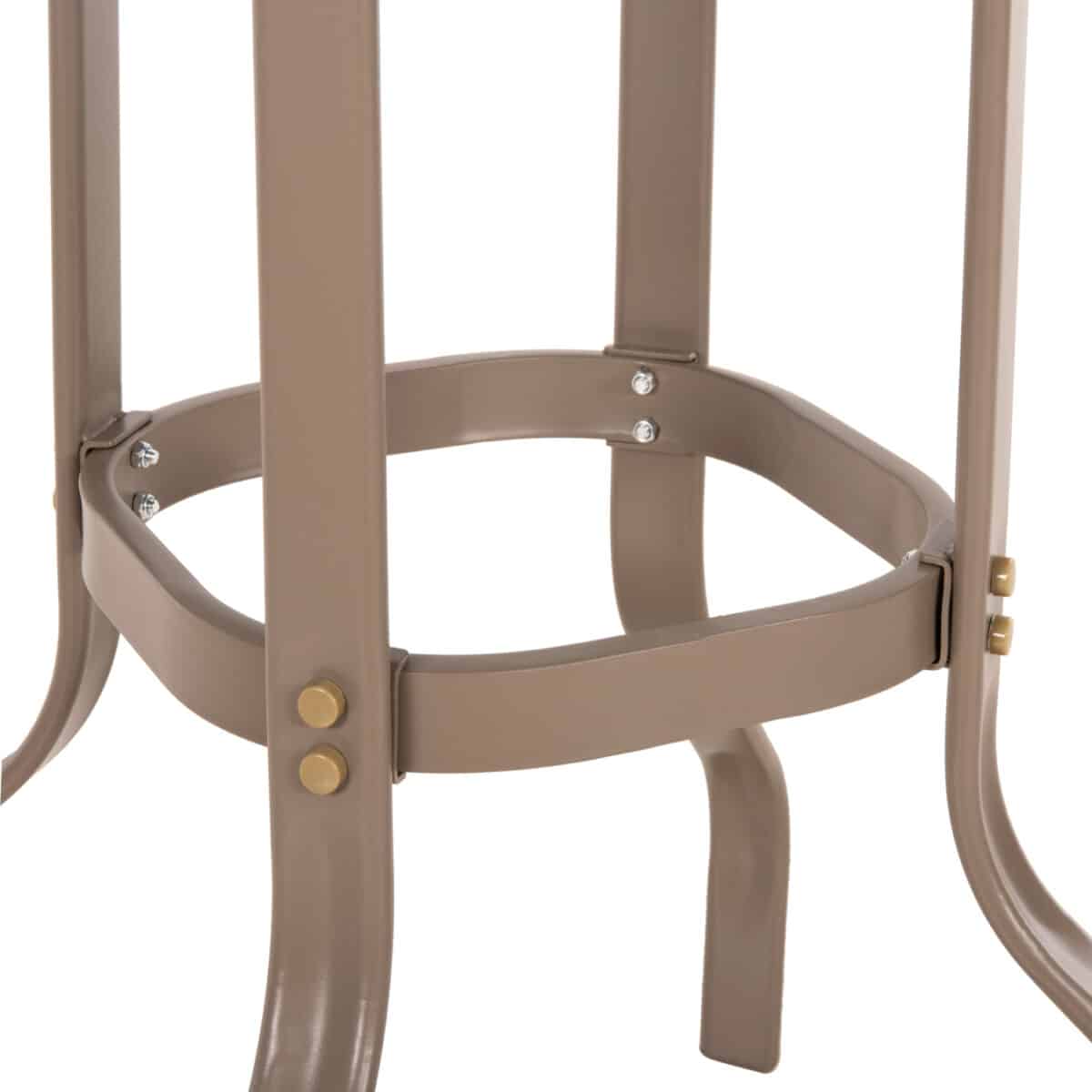 trapezi-mpar-tetragono-fb9606604-metalli-4 ΤΡΑΠΕΖΙ ΜΠΑΡ ΤΕΤΡΑΓΩΝΟ FIGGY HM6066.04 ΜΕΤΑΛΛΙΚΟ ΣΑΜΠΑΝΙ-ΓΥΑΛΙ ΑΣΦΑΛΕΙΑΣ 60x60x100Υεκ - Image 5