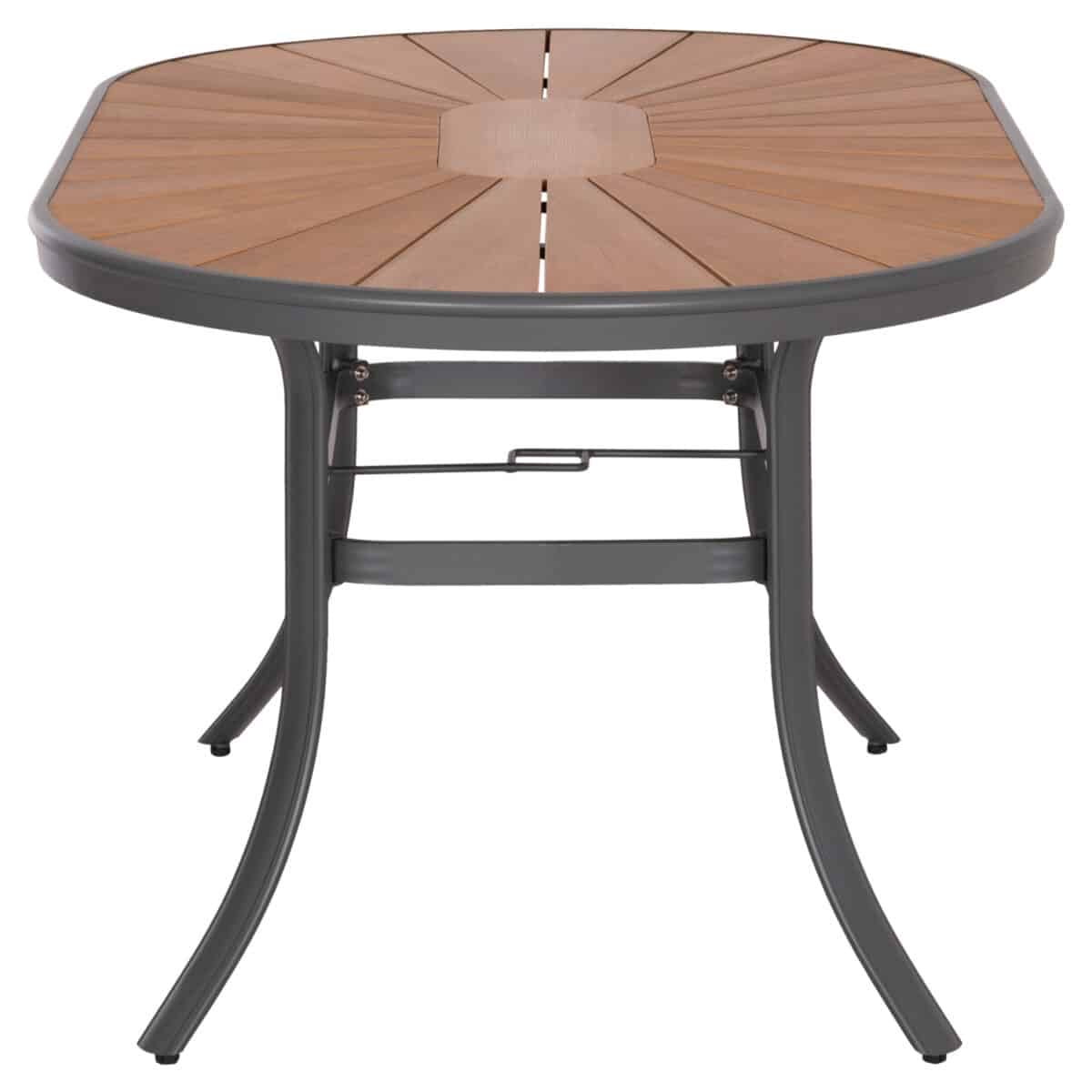 ΤΡΑΠΕΖΙ ΟΒΑΛ ΕΞ.ΧΩΡΟΥ TELAMO HM6288.01 ΑΛΟΥΜΙΝΙΟ ΑΝΘΡΑΚΙ-POLYWOOD ΦΥΣΙΚΟ 160x90x73,5Υεκ - Image 4