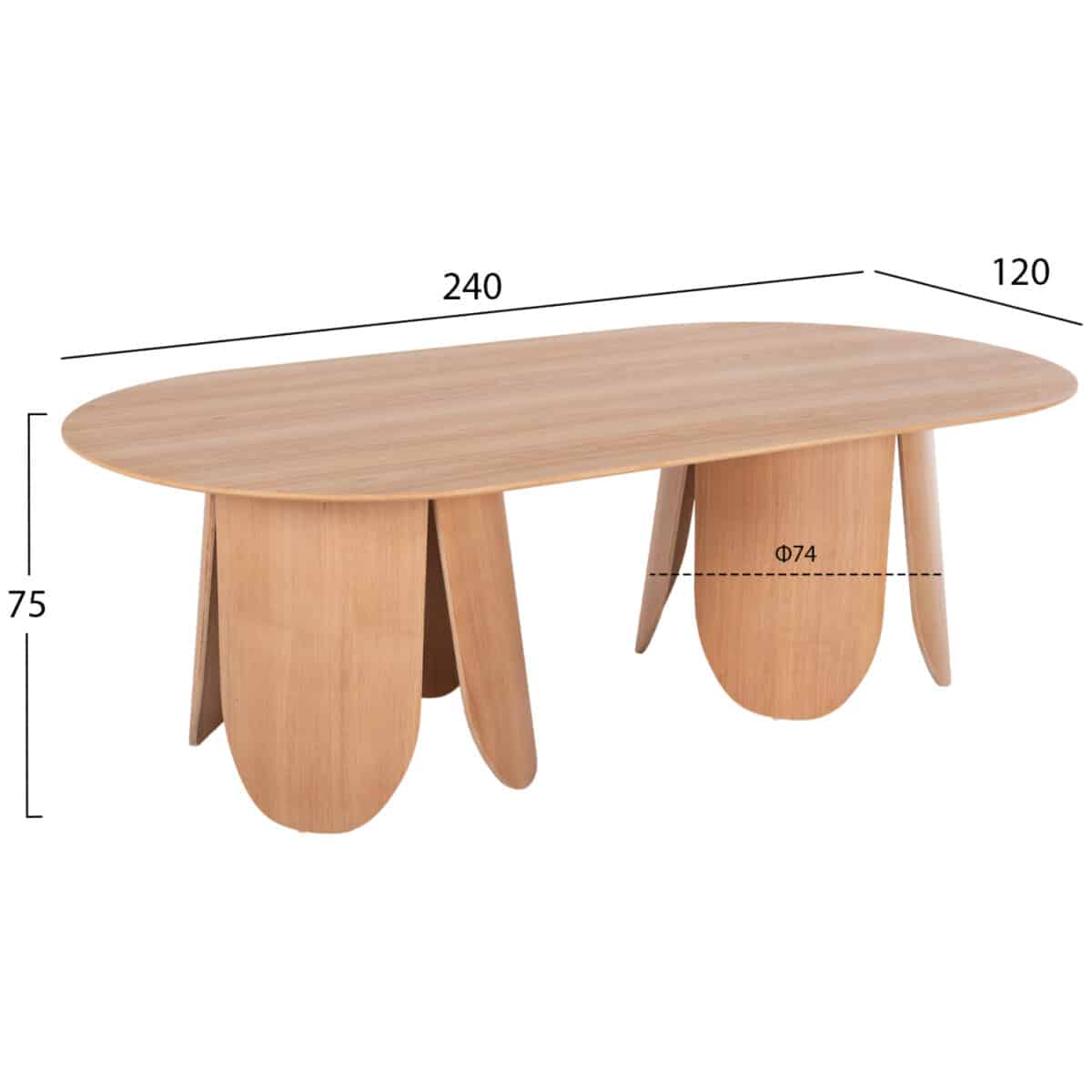 trapezi-obal-fb9961101-mdf-me-kaplama-dr-1 ΤΡΑΠΕΖΙ ΟΒΑΛ DENTY HM9611.01 MDF ΜΕ ΚΑΠΛΑΜΑ ΔΡΥΟΣ-ΦΥΣΙΚΟ ΟΑΚ 240x120x75Υεκ. - Image 2