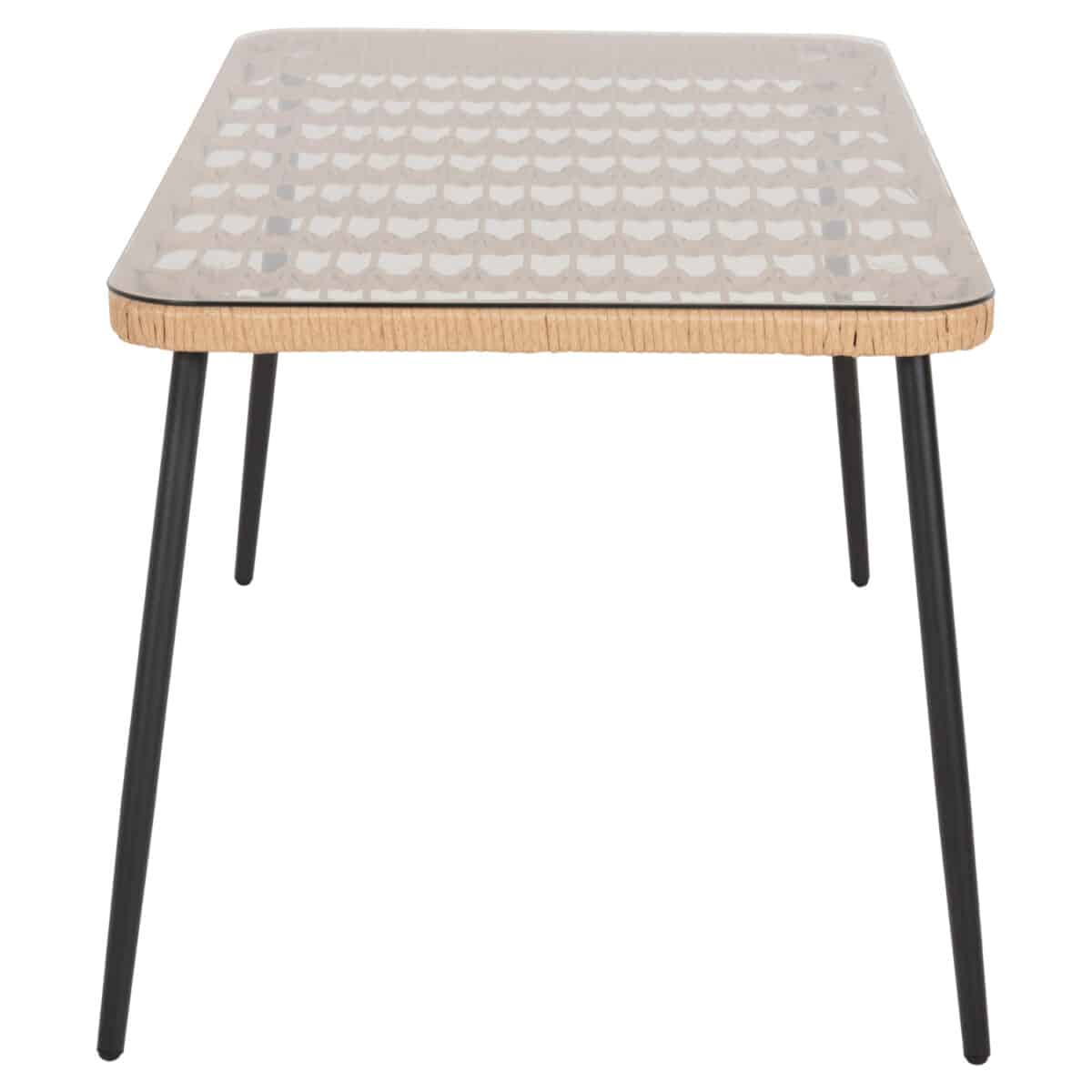 ΤΡΑΠΕΖΙ ΟΡΘΟΓΩΝΙΟ ALLEGRA HM5537.11 ΜΕΤΑΛ.ΜΑΥΡΟ-P.E. RATTAN ΦΥΣΙΚΟ 139,5x79,5x73Υεκ. - Image 4