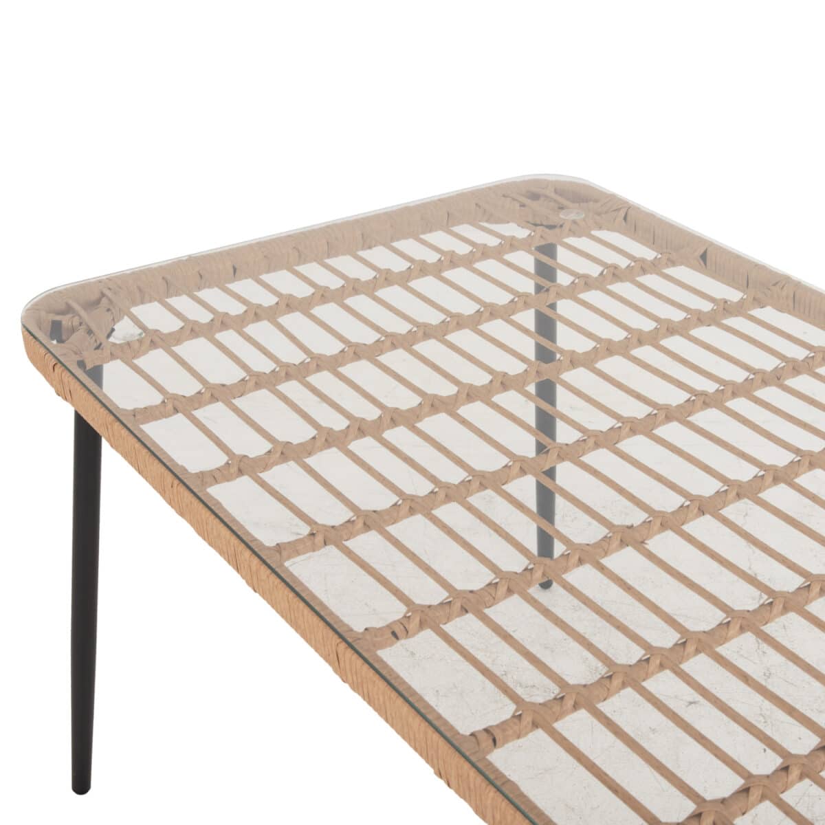 ΤΡΑΠΕΖΙ ΟΡΘΟΓΩΝΙΟ ALLEGRA HM5537.11 ΜΕΤΑΛ.ΜΑΥΡΟ-P.E. RATTAN ΦΥΣΙΚΟ 139,5x79,5x73Υεκ. - Image 5