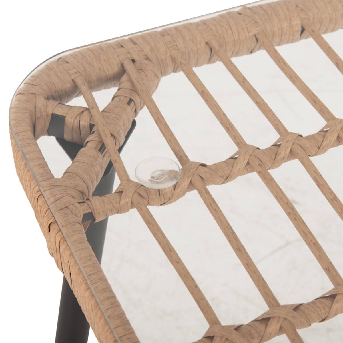 ΤΡΑΠΕΖΙ ΟΡΘΟΓΩΝΙΟ ALLEGRA HM5537.11 ΜΕΤΑΛ.ΜΑΥΡΟ-P.E. RATTAN ΦΥΣΙΚΟ 139,5x79,5x73Υεκ. - Image 7