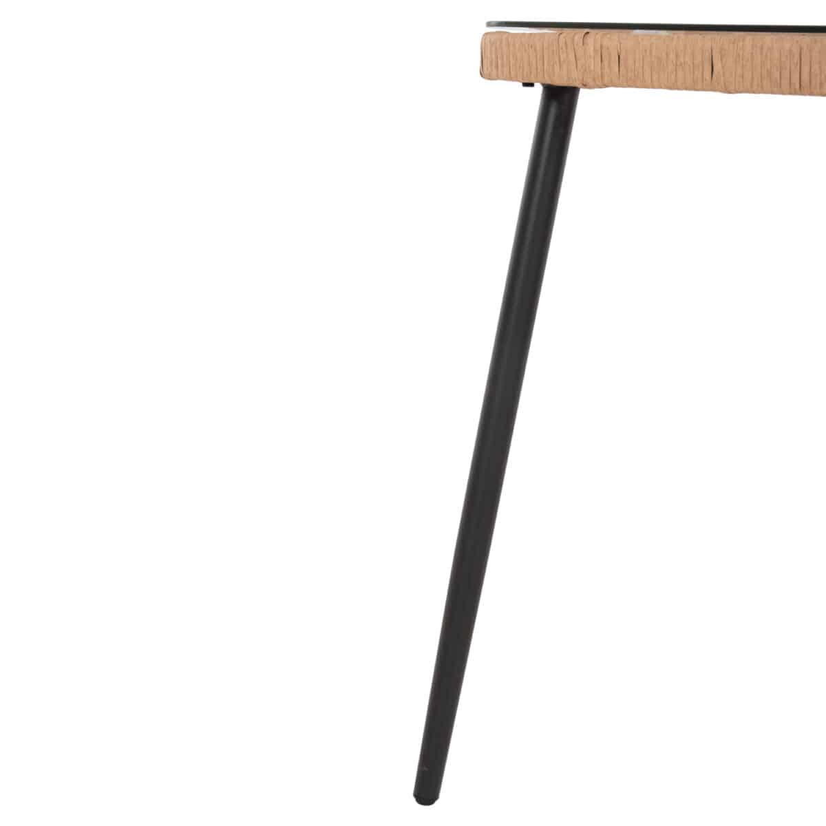 ΤΡΑΠΕΖΙ ΟΡΘΟΓΩΝΙΟ ALLEGRA HM5537.11 ΜΕΤΑΛ.ΜΑΥΡΟ-P.E. RATTAN ΦΥΣΙΚΟ 139,5x79,5x73Υεκ. - Image 9