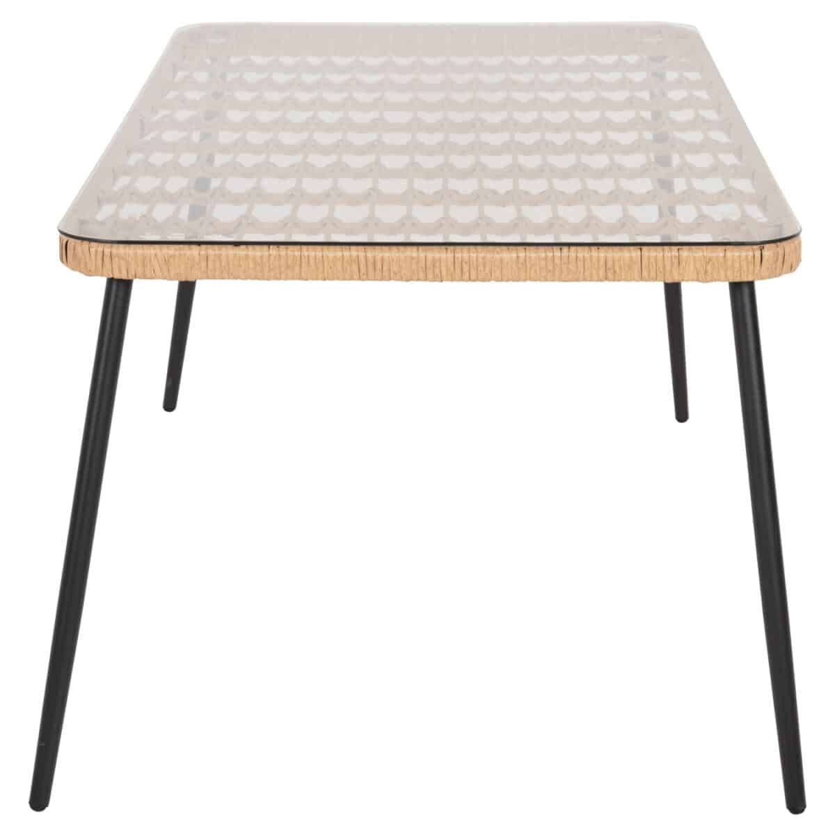 ΤΡΑΠΕΖΙ ΟΡΘΟΓΩΝΙΟ ALLEGRA HM5538.11 ΜΕΤΑΛ.ΜΑΥΡΟ-P.E. RATTAN ΦΥΣΙΚΟ 159,5x89,5x72Υεκ. - Image 4