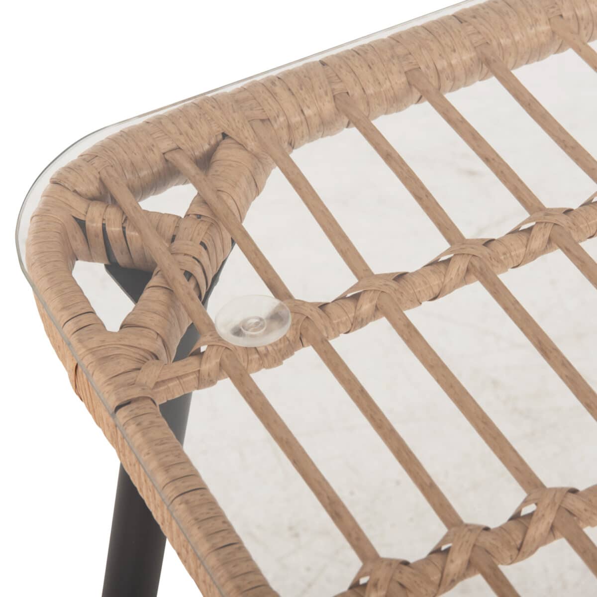 ΤΡΑΠΕΖΙ ΟΡΘΟΓΩΝΙΟ ALLEGRA HM5538.11 ΜΕΤΑΛ.ΜΑΥΡΟ-P.E. RATTAN ΦΥΣΙΚΟ 159,5x89,5x72Υεκ. - Image 6