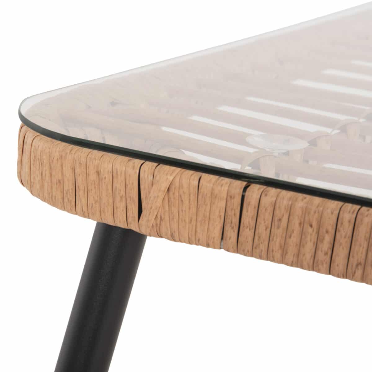 ΤΡΑΠΕΖΙ ΟΡΘΟΓΩΝΙΟ ALLEGRA HM5538.11 ΜΕΤΑΛ.ΜΑΥΡΟ-P.E. RATTAN ΦΥΣΙΚΟ 159,5x89,5x72Υεκ. - Image 7