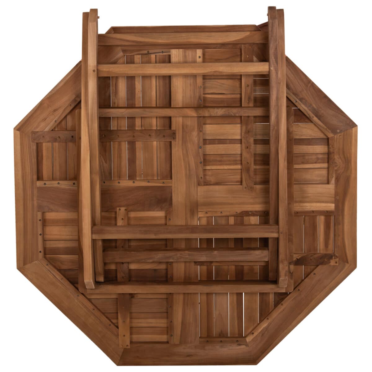 ΤΡΑΠΕΖΙ ΠΟΛΥΓΩΝΟ KENDALL ΠΤΥΣΣΟΜΕΝΟ HM9545 TEAK ΣΕ ΦΥΣΙΚΟ ΧΡΩΜΑ 120x120x75Yεκ. - Image 8