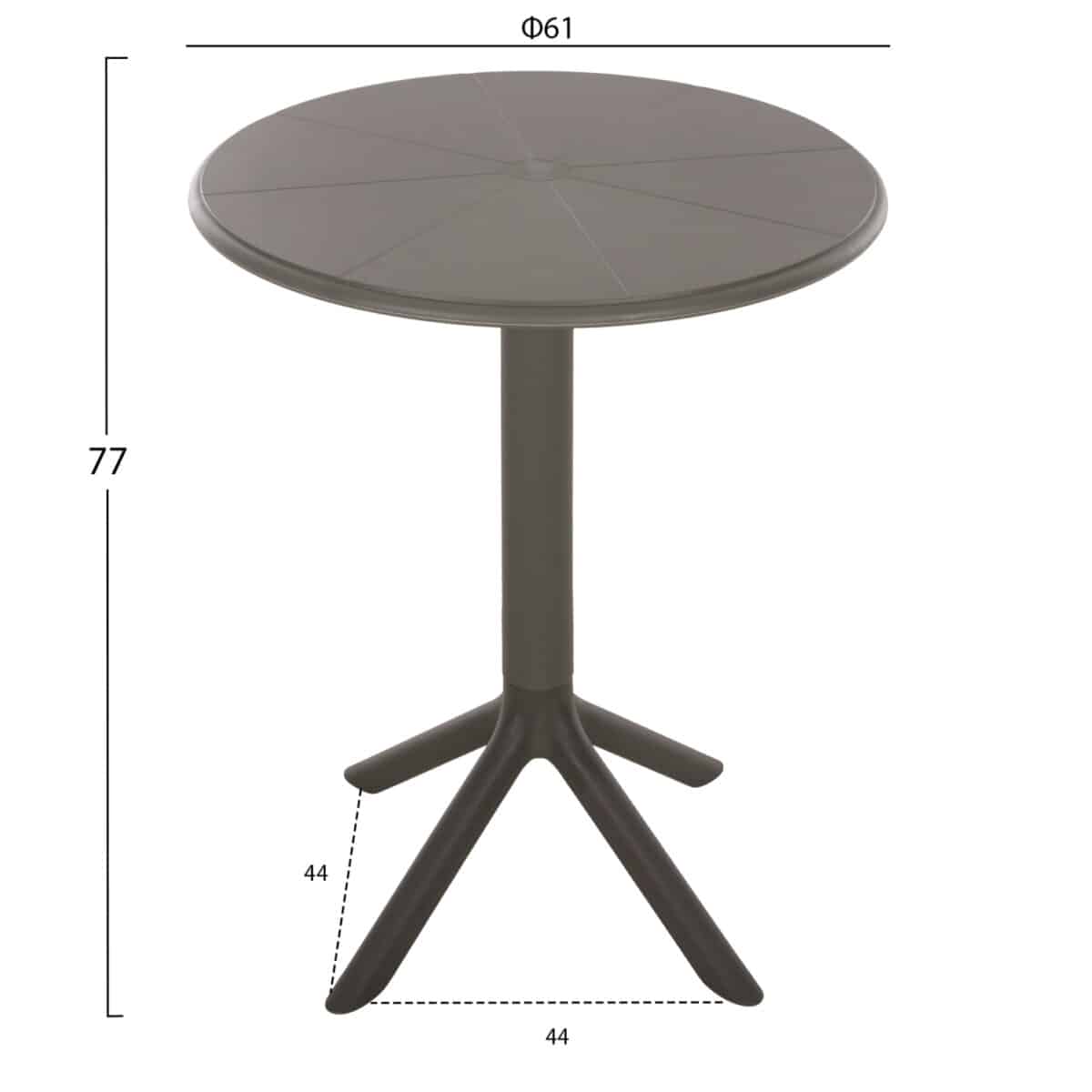 ΤΡΑΠΕΖΙ ΠΟΛΥΠΡΟΠΥΛΕΝΙΟΥ ΣΤΡΟΓΓΥΛΟ TERRIN HM6124.15 OLIVE GREEN Φ60x75Υεκ. - Image 2