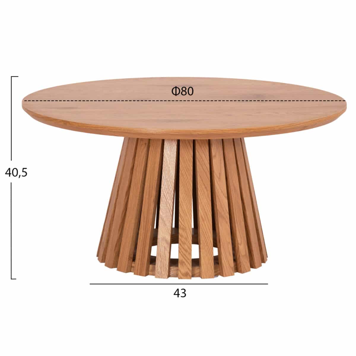 ΤΡΑΠΕΖΙ ΣΑΛΟΝΙΟΥ TALBERT HM18024 MDF ΣΕ ΑΝΟΙΧΤΟ ΦΥΣΙΚΟ ΞΥΛΟΥ Φ80x40,5Υεκ. - Image 2